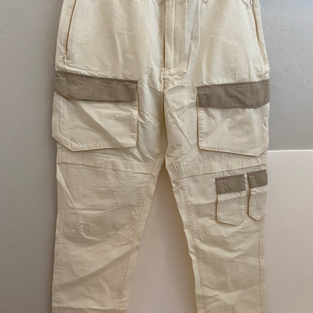 Topman Beige and Khaki Cargo Pants